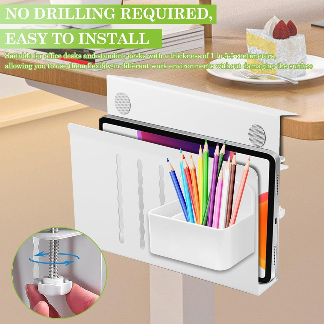 Schreibtisch Seitenaufbewahrung, Desk Side Storage mit Stifthalter, PC Halterung Seite Schreibtisch,