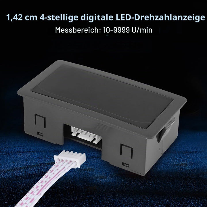 4 Digital LED Display Tachometer Drehzahlmesser RPM Geschwindigkeit Meter Panel Induktive Hall NPN S