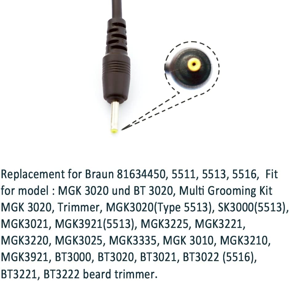 ENJOY-UNIQUE 2.3V Ladegerät Netzteiladapter kabel kompatibel mit Braun Barttrimmer Rasierer MGK3020