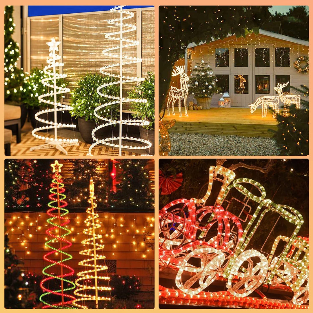 Gimisgu Lichterschlauch Aussen 20m Led Schlauch Warmweiss 480 Led Lichtschlauch mit Timing Controlle