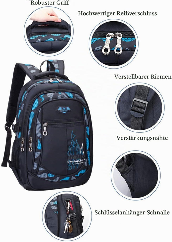 Jungen Schultasche Rucksack Teenager Schulrucksack Jugendliche Schule Daypacks Kinder Gross Schulran
