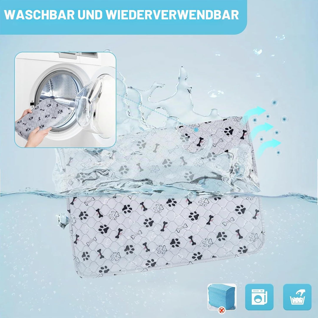 Welpenunterlagen Waschbar, 2er Set Trainingspads für Hunde, 120 x 90 cm PIPI Matten für Hunde Puppy