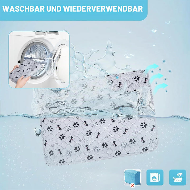 Welpenunterlagen Waschbar, 2er Set Trainingspads für Hunde, 120 x 90 cm PIPI Matten für Hunde Puppy