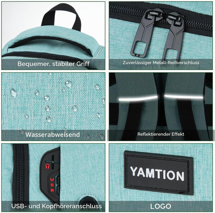 YAMTION Schultasche Herren und Damen,Unisex Schulrucksack Mädchen Teenager für Jungen Laptop Rucksac