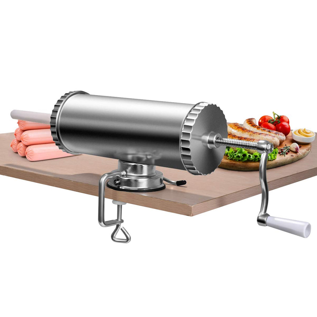 COSTWAY 3L Wurstfüller manuell, Wurstmaschine aus Alulegierung, Wurstfüllmaschine silber, Wurstpress