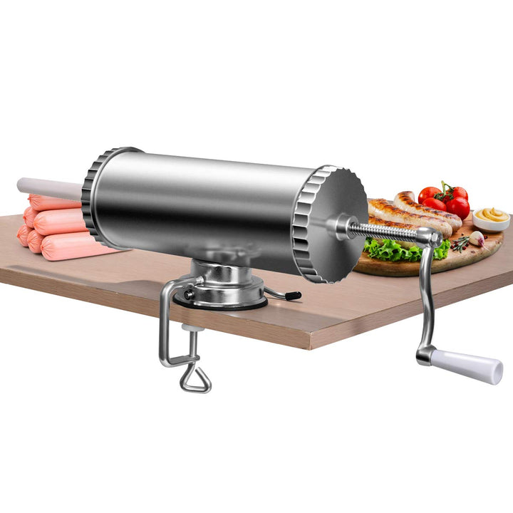 COSTWAY 3L Wurstfüller manuell, Wurstmaschine aus Alulegierung, Wurstfüllmaschine silber, Wurstpress