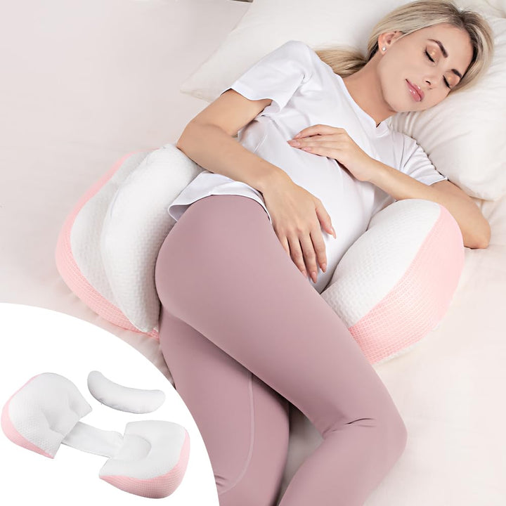 Chilling Home Schwangerschaftskissen zum Schlafen, Seitenschläferkissen für den Bauch, Verstellbares
