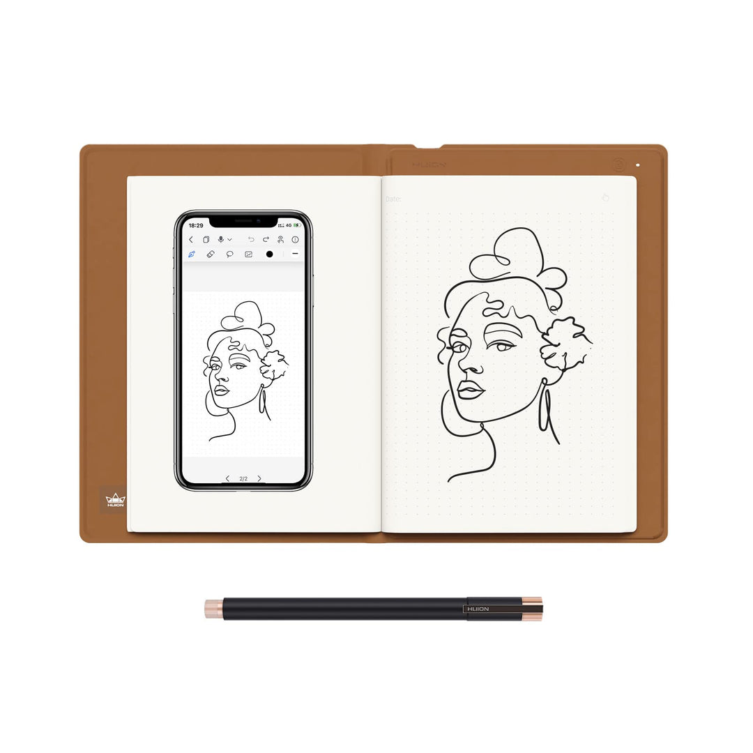 HUION Note X10 Grafiktablett für Laptop, Digital 2-in-1 Kabelloses Bluetooth Notizbuch, Elektronisch