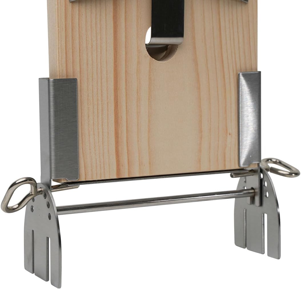 SANTOS Flammlachshalter mit Brett - Flammlachs - Einstellbarer Neigungswinkel - Edelstahl Halterung,