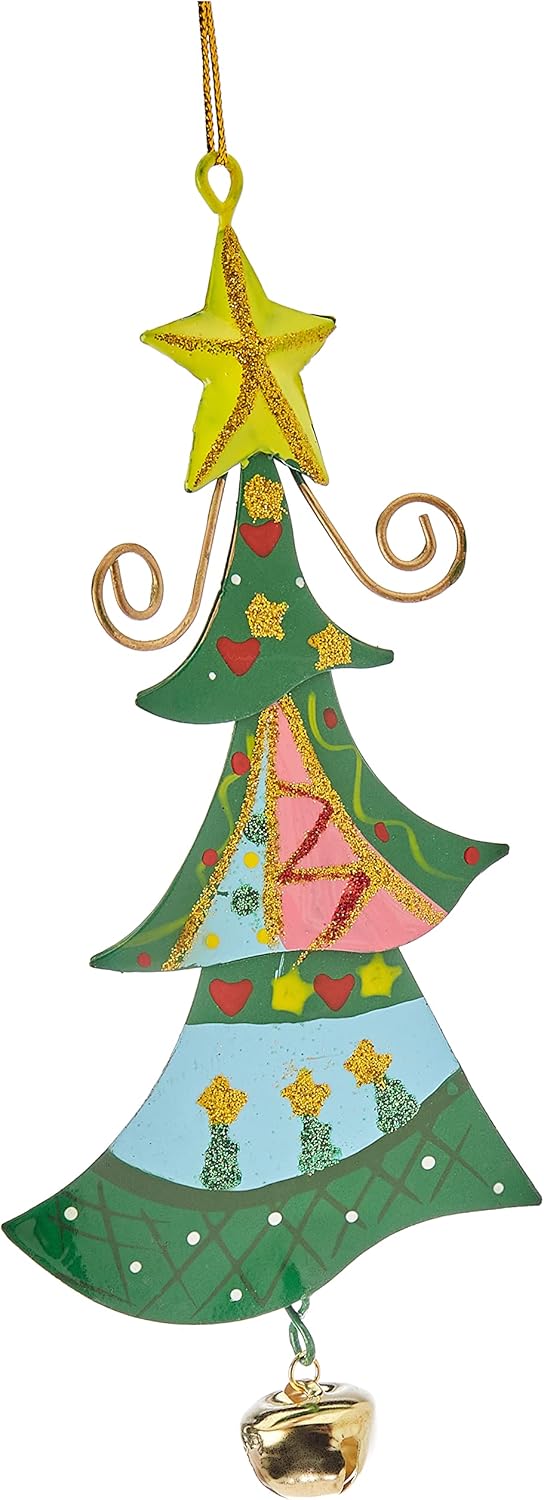 Small Foot Metallanhänger Tannenbaum, Weihnachtliche Deko, 4er Set, 5147, Metall, Mehrfarbig, 1, 4