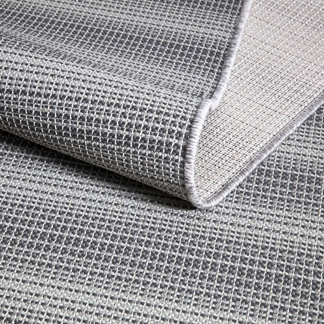 payé Outdoor Teppich Wetterfest Rund - Anthrazit - 160cm - Meliert - Küche Badezimmer Balkon Garten