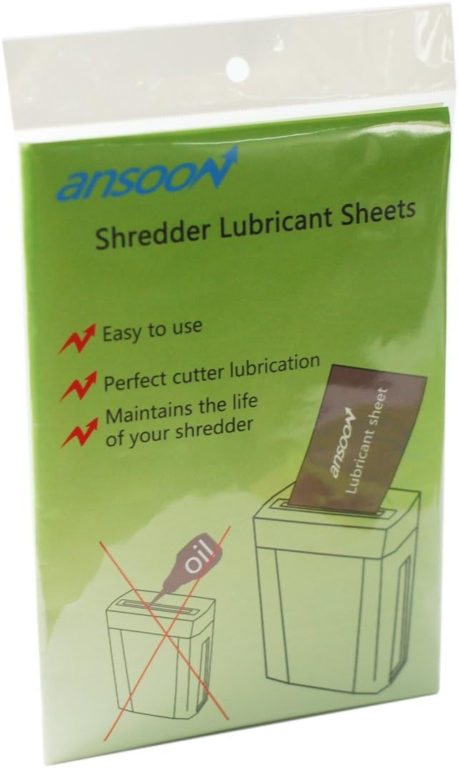Ansoon Papiervernichter Schmierstoff Blätter 12PCS white-12PCS, 12PCS