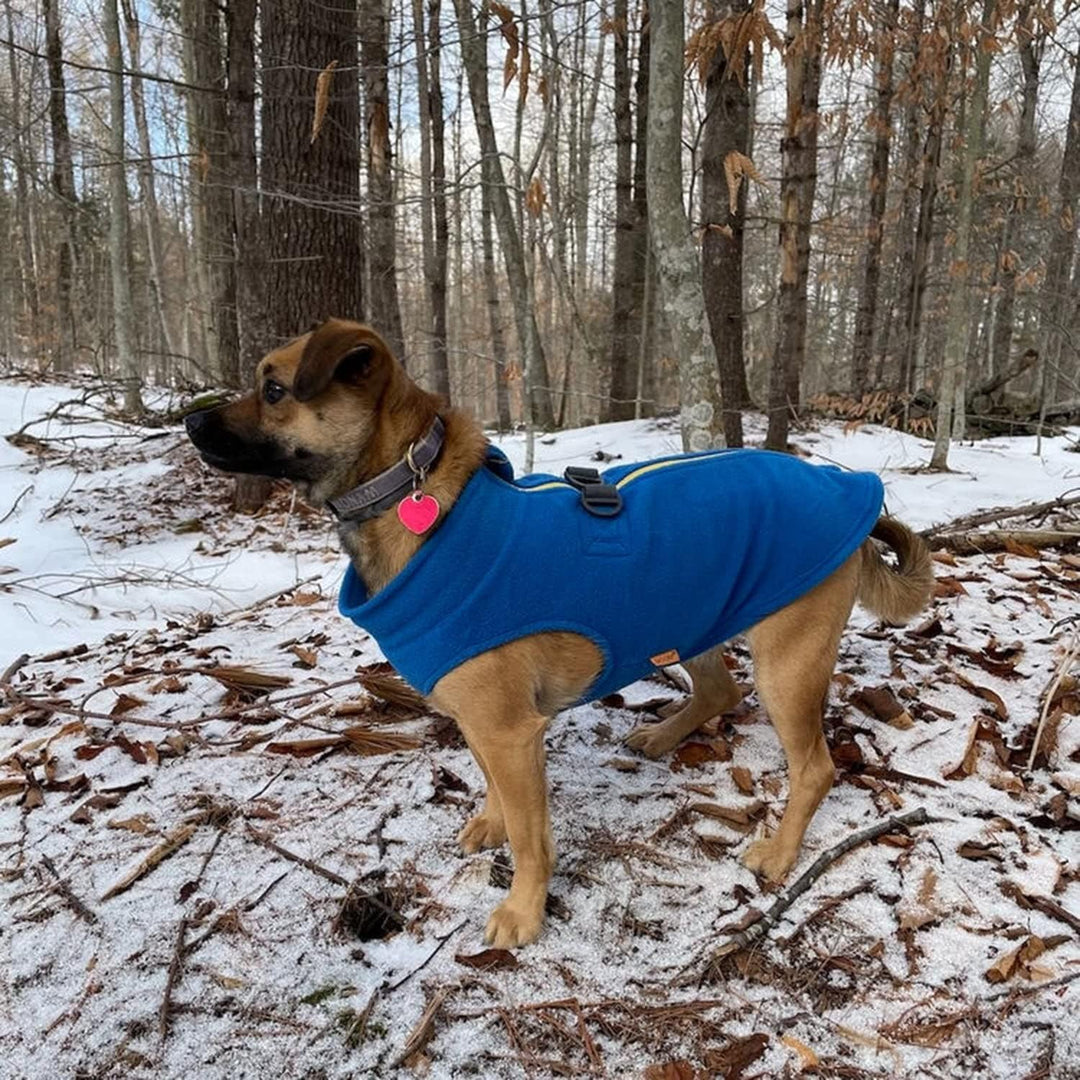 Gooby Fleece-Hundepullover mit Reissverschluss - Blau, Grösse M - warme Fleece-Hundejacke zum Einste