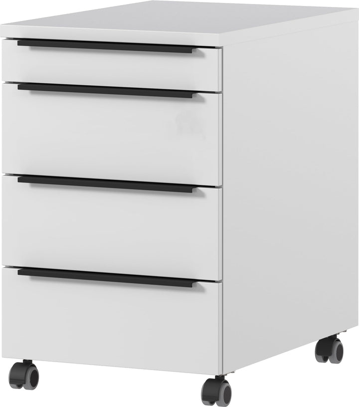 Germania Rollcontainer 4377-69, in Lichtgrau, mit Utensilienfach, 42 x 63 x 60 cm (BxHxT), Lichtgrau