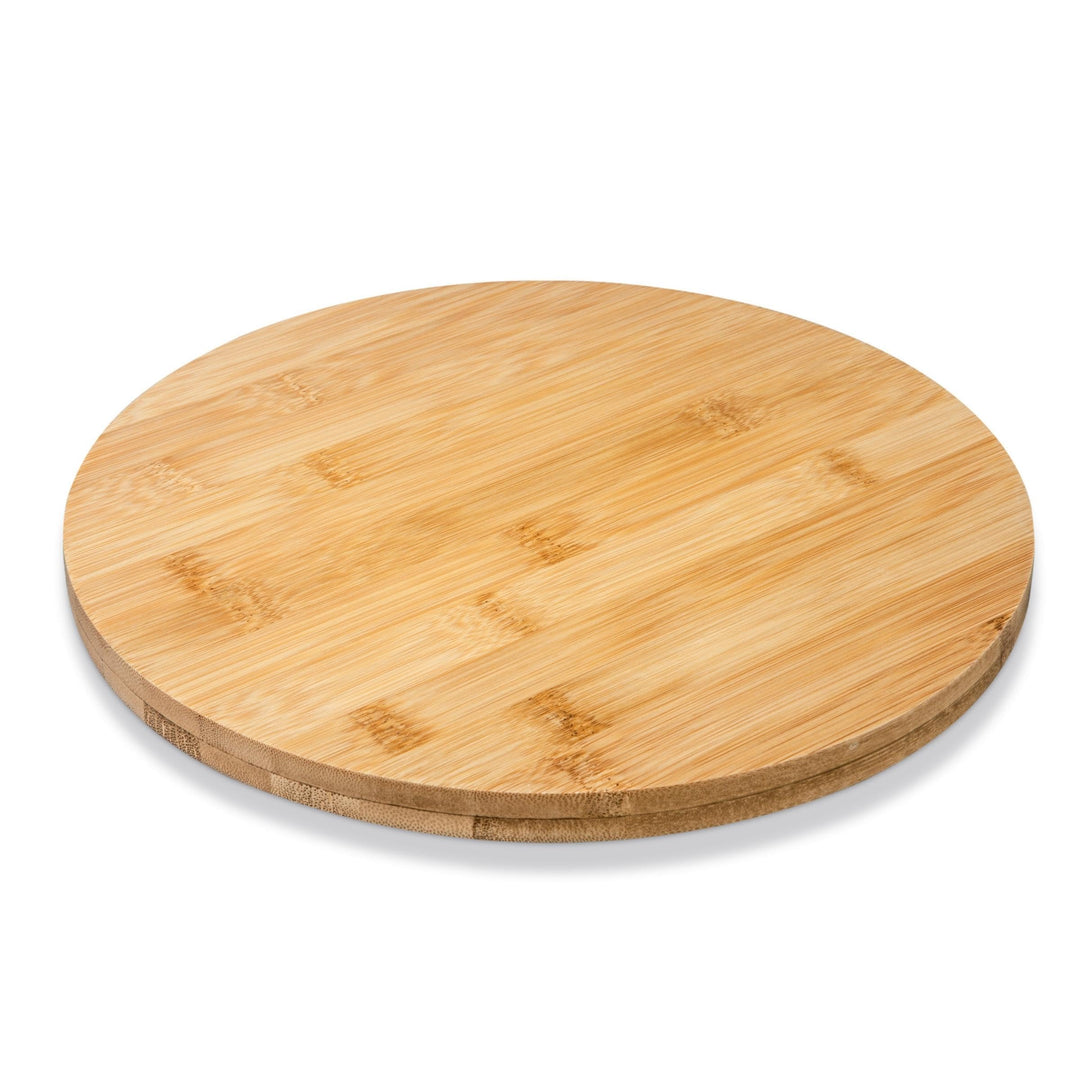 WILMAX | DREHTELLER 35,5 X 4 CM | Tablett Holz | Bambus Serviertablett | Schneidebrett | Käseplatte