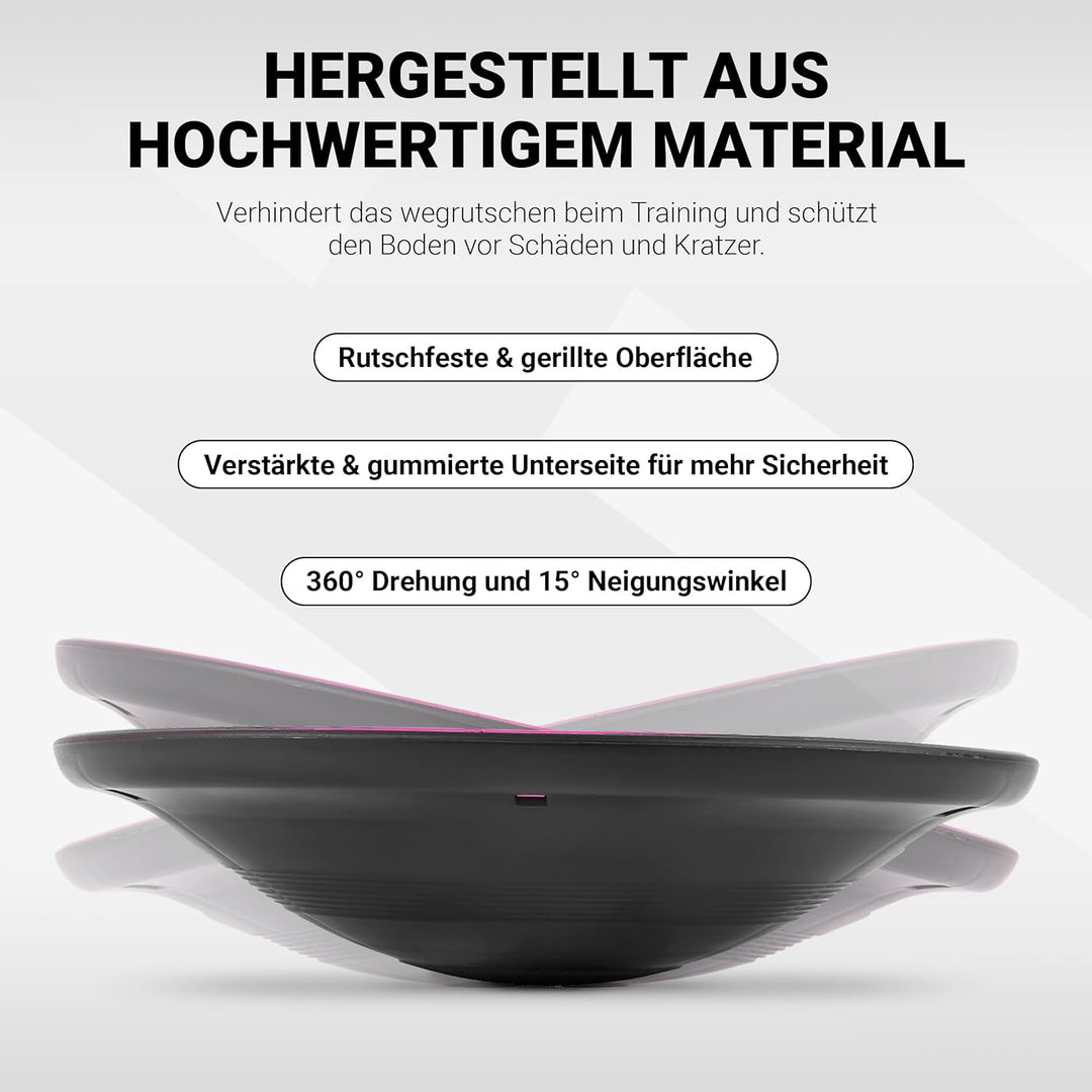MSPORTS Balance Board Premium 40 cm Durchmesser inkl. Übungsposter und Work Out App GRATIS - Therapi