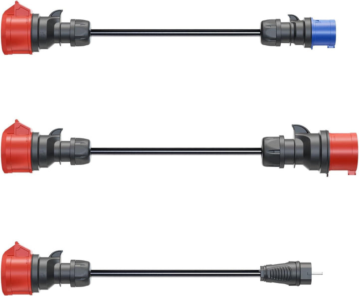 go-e Adapterset für Gemini flex 11 kW Ladestation auf CEE rot 32A / CEE blau 16 A / 230V Haushaltsst