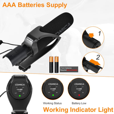 comica CVM-V30 Pro Kamera Richtmikrofon Shotgun Video Supernierenmikrofon für Canon Nikon Sony Panas