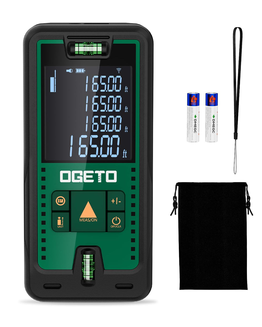 Laser Entfernungsmesser, OGETO Laser Entfernungsmesser mit LCD Hintergrundbeleuchtung, 99 Datensätze