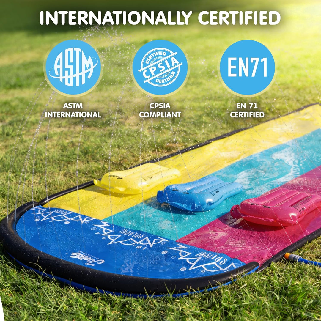 Jambo Premium XL 610cm Wasserrutsche mit 3 Bodyboards, robuste Wasserrutsche mit fortschrittlichem 3