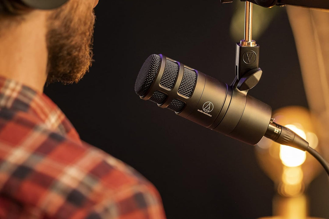 Audio-Technica 2040 Dynamisches Podcast-Mikrofon mit Hypernierencharakteristik Schwarz Single, Singl