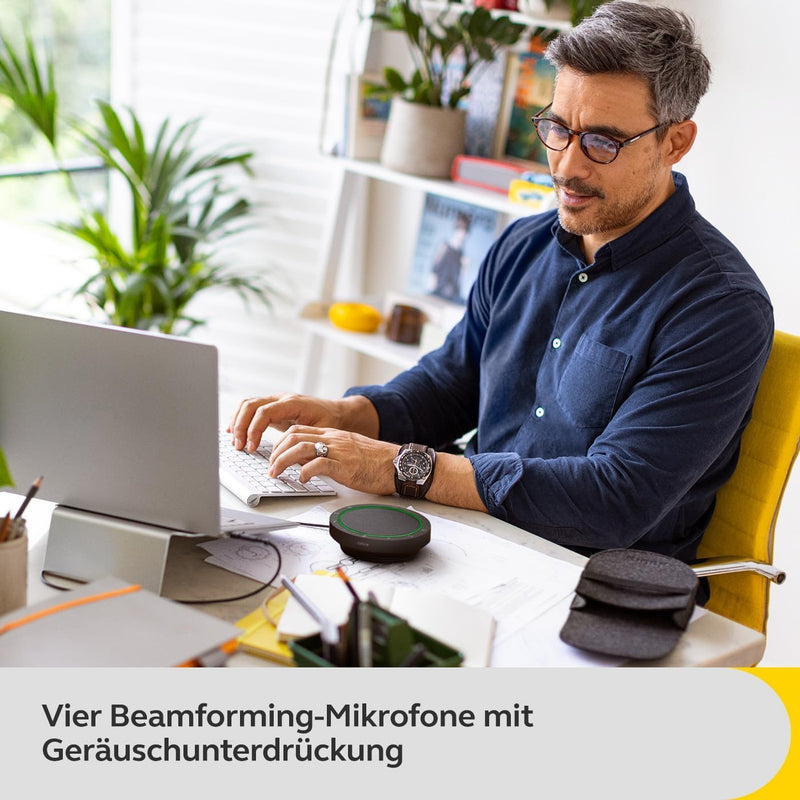 Jabra Speak2 55 Bluetooth-Freisprechlösung, 4 Mikrofone mit Geräuschunterdrückung, 50 mm Breitband-L