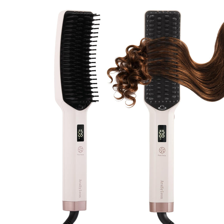 Glättbürste – Ionische Glättungsbürste Für Dickes, Lockiges Haar – Haarglätter Bürste Mit Keramik-Bo