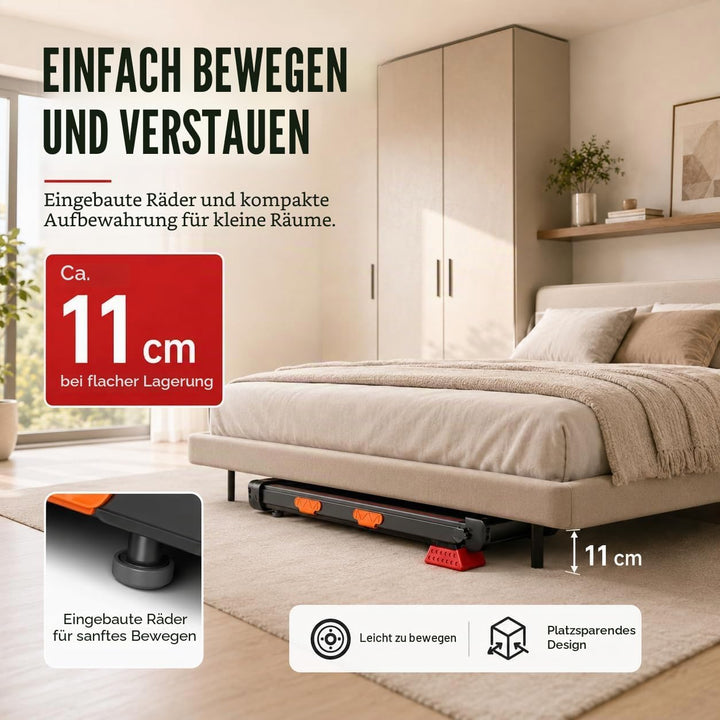 Treadmill Walking Pad Klappbar mit Steigung 10% 3.0HP 136KG LED | Laufband für Zuhause Klappbar Leis