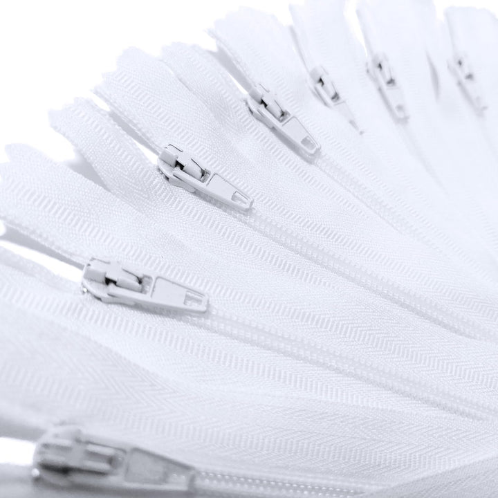 KGS Reissverschlüsse | Farbe: Weiss | Grösse: 23 cm / 9 Zoll | 100 Stück/Packung | Reissverschlüsse