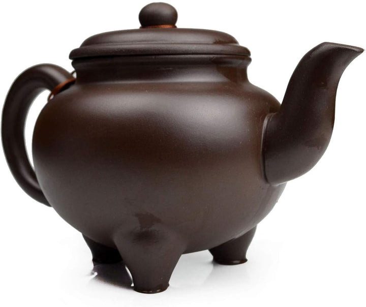 Teekanne Chinesischer Gongfu-Tee, 600 ml, Zisha-Ton, klassisches Dreibein-Topf, Zini für losen Tee