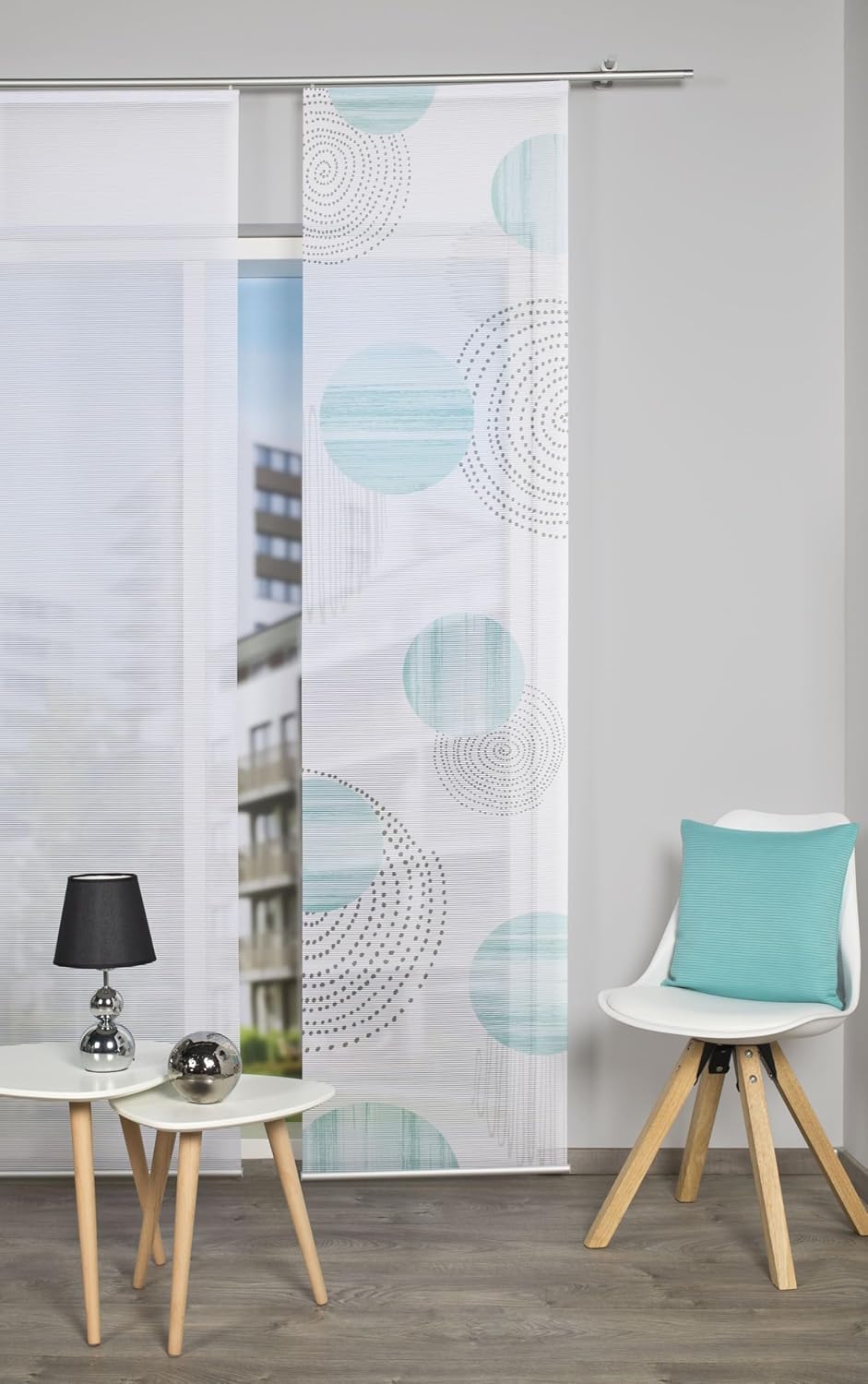 Vision S 84332 | Schiebegardine NEOMI | halb-transparenter Stoff in Bambus-Optik | 260x60 cm | Farbe