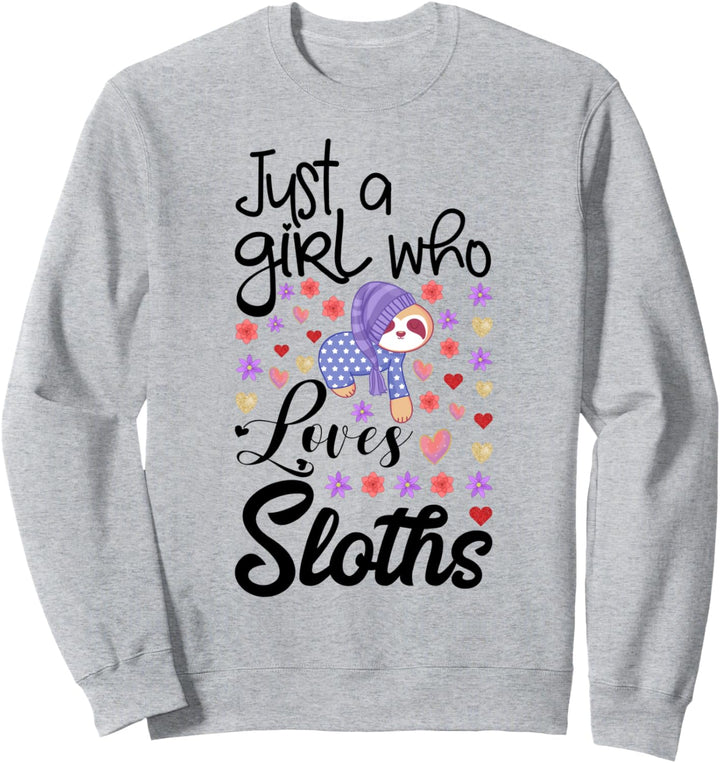 Kids Pajamas for Girls Top Pajama Gift Funny Sleeping Sloth Sweatshirt