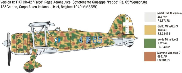 Italeri 2801S 1:48 FiatCR.42 Battle of Britain 80thA., Modellbau, Bausatz, Standmodellbau, Basteln,