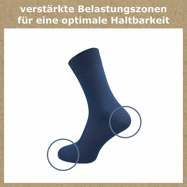 GAWILO Socken aus 100% Baumwolle (10 Paar) | Ohne drückende Naht, mit venenfreundlichem Komfortbund