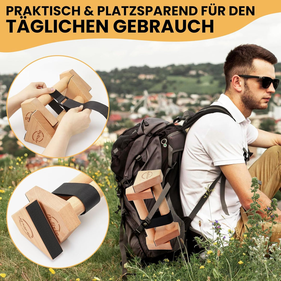 Liegestützgriffe 2 Push Up Bars Holz Parallettes gelenkschonende Liegestützgriffe Calisthenics Equip