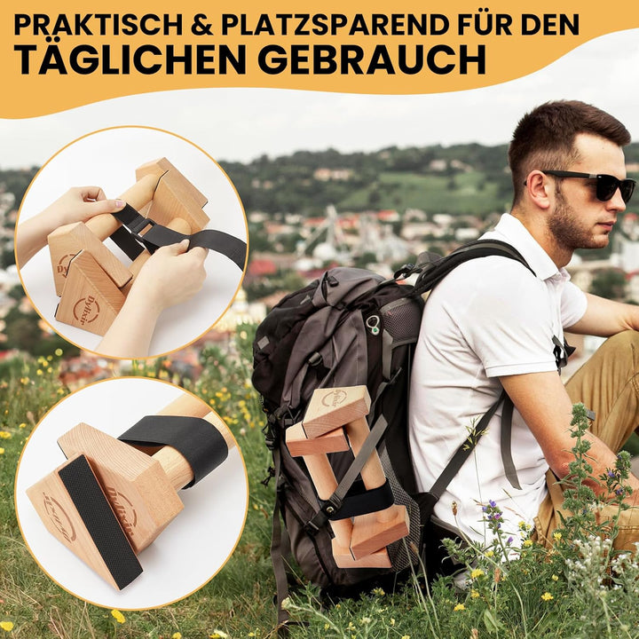 Liegestützgriffe 2 Push Up Bars Holz Parallettes gelenkschonende Liegestützgriffe Calisthenics Equip