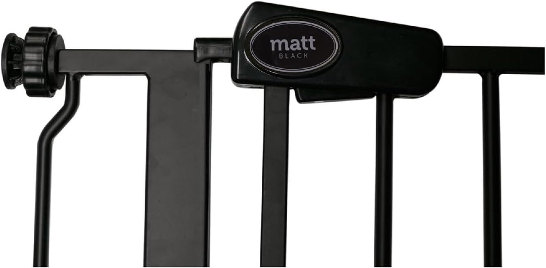 Bettacare Haustiergitter mit Verriegelbarer Katzenklappe, 75cm - 84cm, Schwarz, 104cm in der Höhe, E