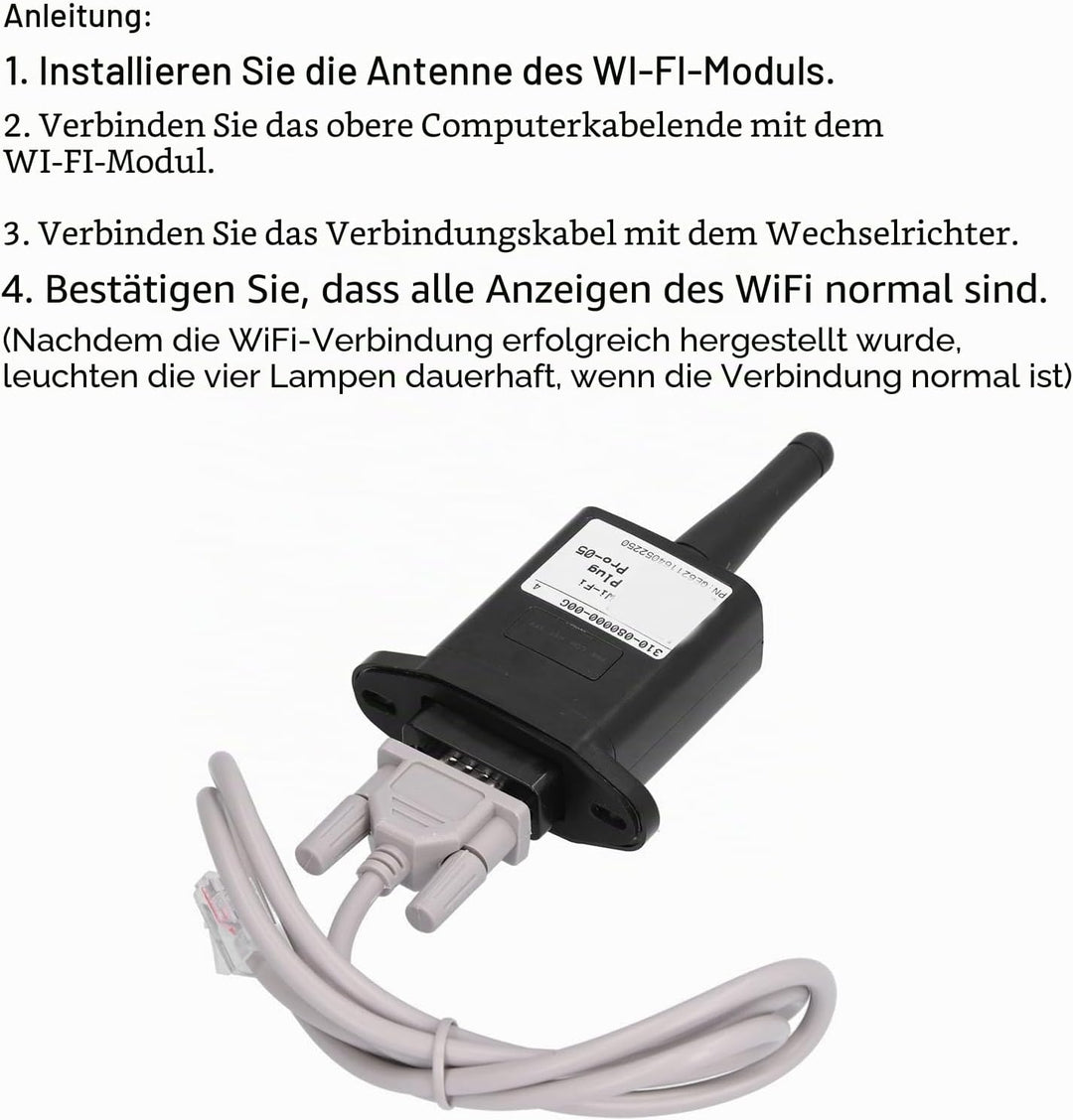 Solar-Inverter-WiFi-Modul, RS232 Wireless Wifi-Wechselrichter Gut gemacht für MPPT für Batterie