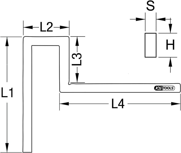 KS Tools 300.1121 Flanschenwinkel, 300 mm