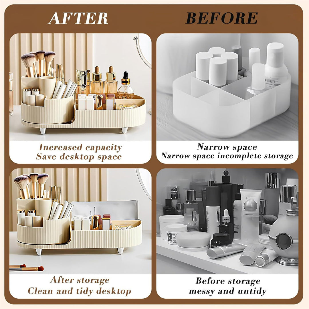 Cinnani Make Up Kosmetik Organizer, 360° Drehbarer Beauty Organizer, Multifunktionale Kosmetikaufbew