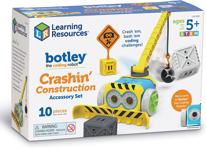 Learning Resources Botley Baustellen-Zubehörset mit Abrissbirne, Ab 5 Jahren, Erweiterung für progra