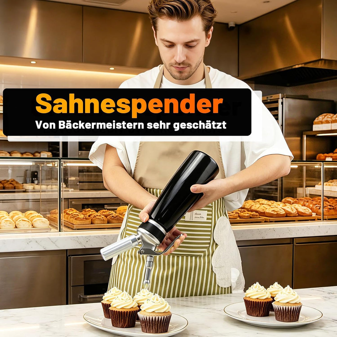 ColCospie Sahnespender Geschenke,Sahnesyphon Aluminium 500ml für Schlagsahne,Cremes,Desserts und Sos