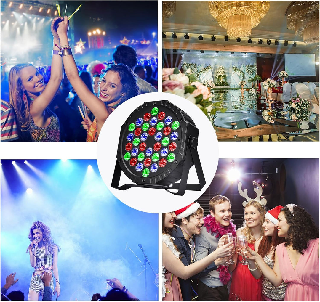 4 Stück LED Par Strahler 36 LED Bühnenlicht Discolicht Partylicht DJ Licht RGB DMX512 mit Fernbedien