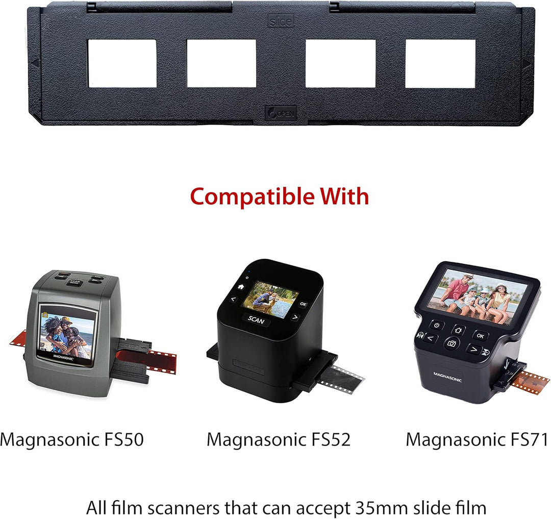 Magnasonic ST01 Folienhalter mit langem Tablett für 35 mm kompatible Filmscanner, hält 4 Folien zur