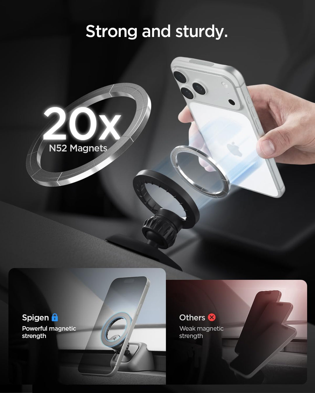 Spigen Tesla Model Y Juniper 2025~ & Model 3 Highland 2024~ (Nur Standard & Premium) Handyhalterung