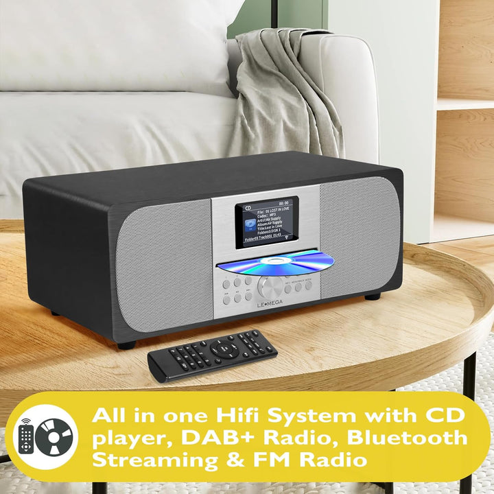 Stereo Digitalradio CD-Player | HiFi-System | DAB+, USB MP3, Bluetooth5.3, UKW | Leistungsstarkes St