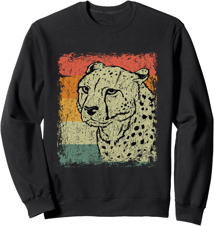 Retro Leopard Geschenk Vintage Gepard Sweatshirt