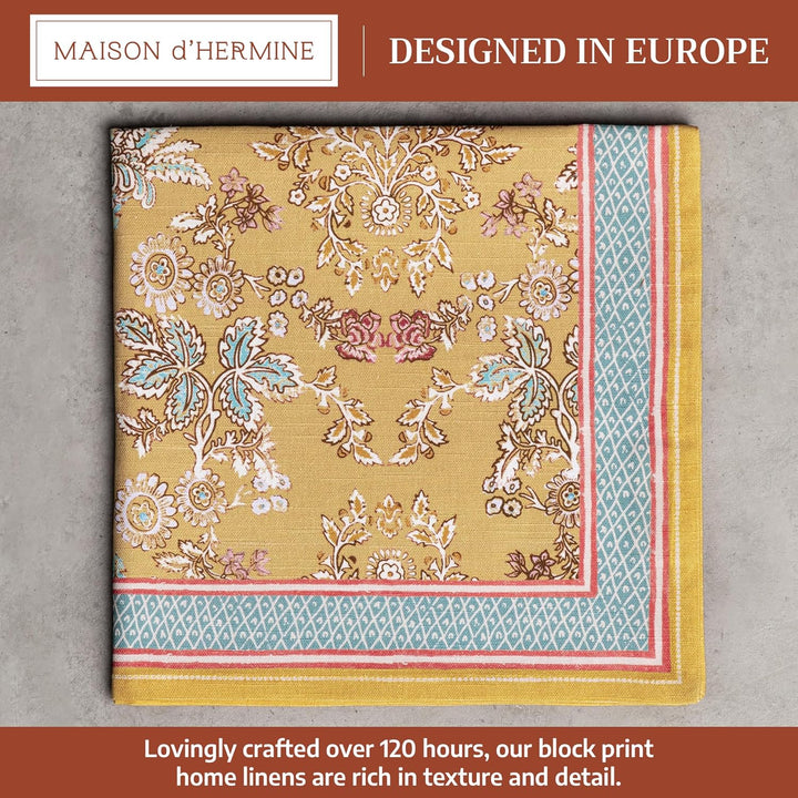 Maison d'Hermine Stoffservietten, 4er-Set, 100% Baumwolle, wiederverwendbar, quadratisch, waschbar,