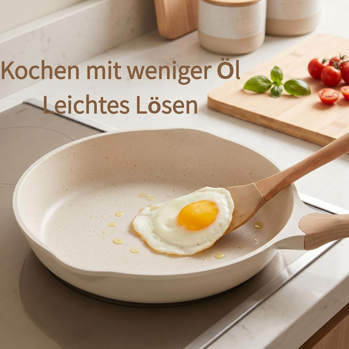 JEETEE Aluminium Bratpfanne 20cm, Pfanne mit Antihaftbeschichtung, Induktion Gas, beschichtete Bratp