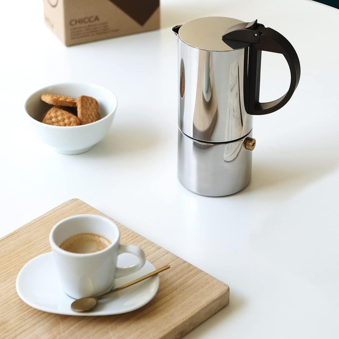 Gnali & Zani CHICCA Espressokocher | Edelstahl | Für 6 Tassen | Alle Herdarten inklusive Induktion |